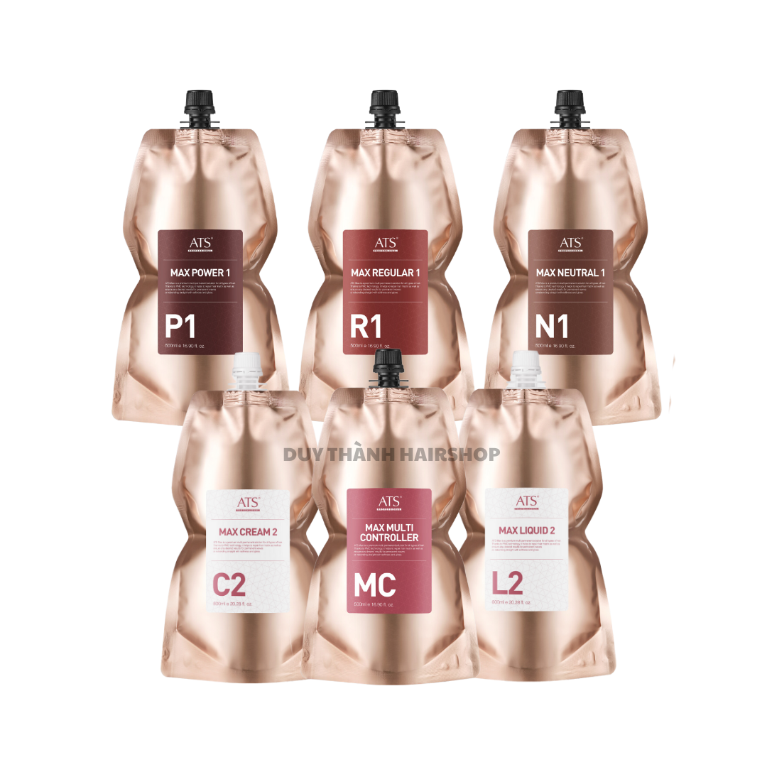 Uốn Nóng, Ép Duỗi Tóc ATS Max Chính Hãng 600ml – Thuốc Uốn Đa Cấp Độ Sóng Xoăn, Ép Thẳng Bóng Mượt