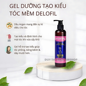 Gel Tạo Kiểu Tóc Xoăn DELOFIL 235ml - Giữ Nếp Lâu, Dưỡng Ẩm, Chống Khô Xơ, Tóc Bồng Bềnh Tự Nhiên