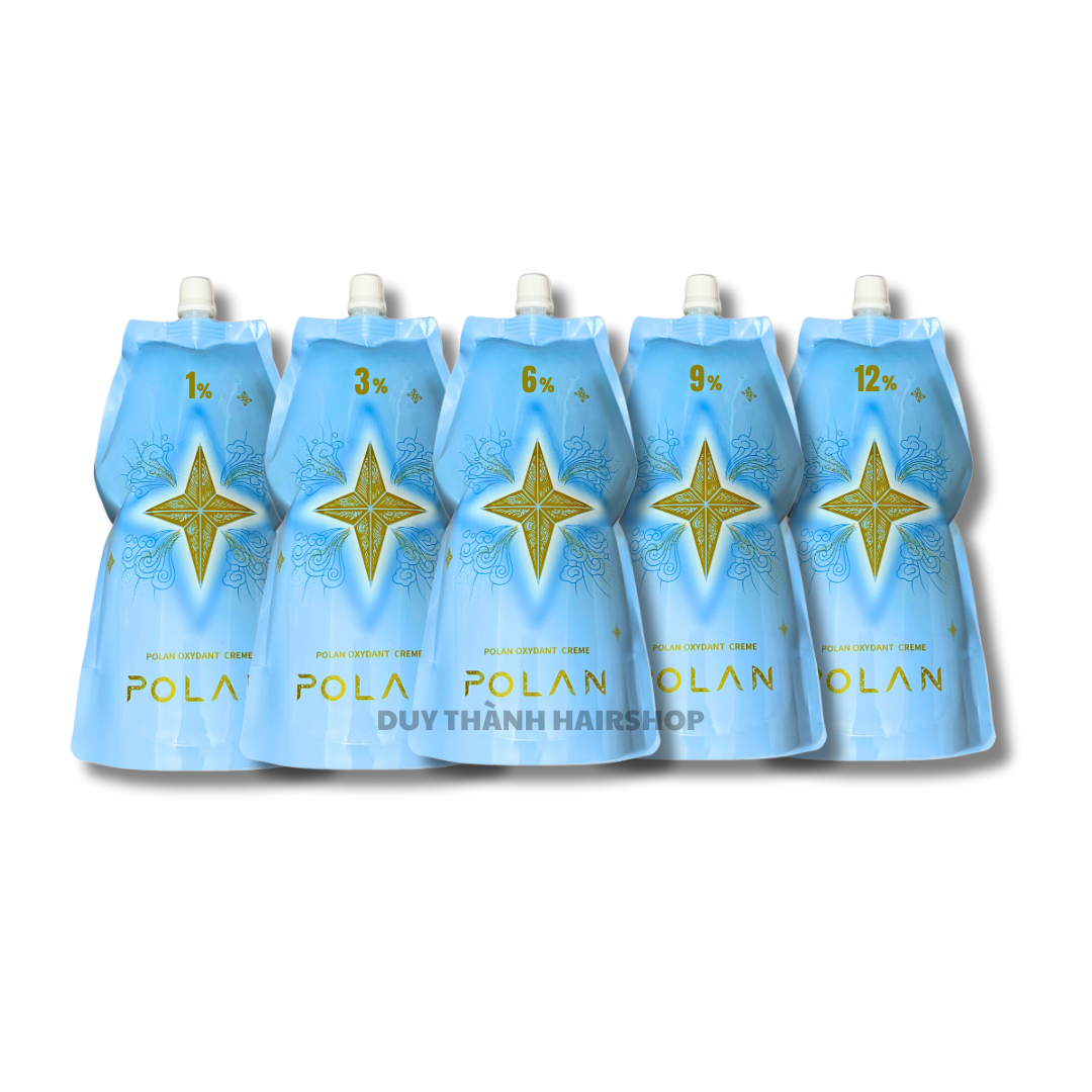 Oxi Trợ Nhuộm POLAN Xanh 1000ml – Thế Hệ Mới 2025, Lên Tone Chuẩn, Thơm Dịu Nhẹ, Êm Không Sót Da Đầu