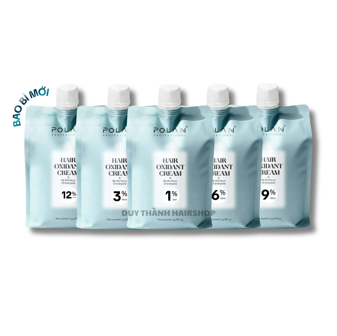 Oxi Trợ Nhuộm POLAN Xanh 1000ml – Thế Hệ Mới 2025, Lên Tone Chuẩn, Thơm Dịu Nhẹ, Êm Không Sót Da Đầu