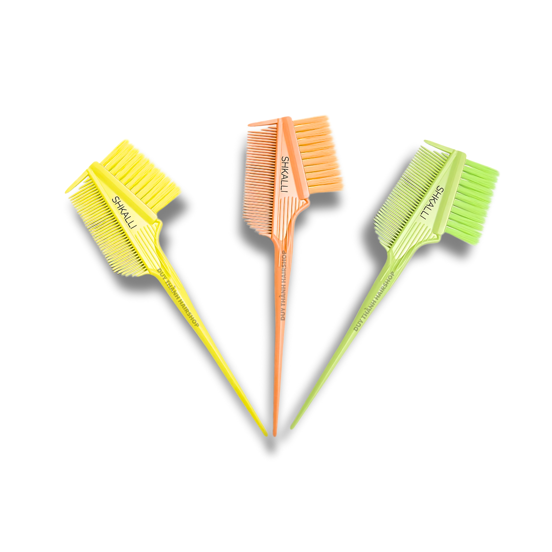 Chổi Nhuộm Tóc SHKALLI Cao Cấp 2 Đầu  – Lông Mềm,Chải Bắt Tóc , Tán Màu Đều