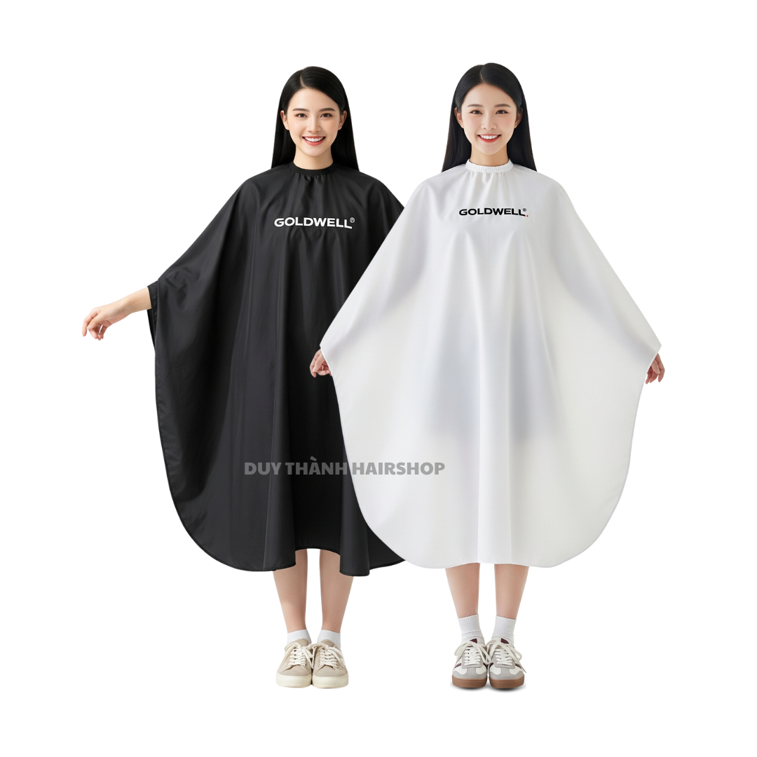 Áo Choàng Cắt Tóc GOLDWELL Cao Cấp – Chất Vải Mềm Nhẹ, Không Bám Tóc, Phù Hợp Salon Chuyên Nghiệp