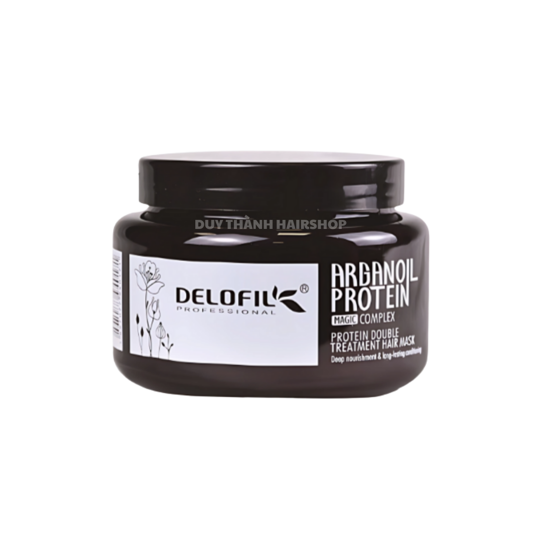 Hấp Hũ Phục Hồi Tóc Delofil Argan Oil Protein 500ml, Phục Hồi Chuyên Sâu, Cho Tóc Mềm Mượt Tức Thì