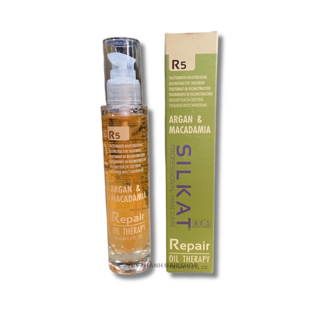 Tinh Dầu Bes Hergen Silkat Repair R5 Oil Therapy 50ml Bảo Vệ Đa Chức Năng Và Phục Hồi Cho Tóc