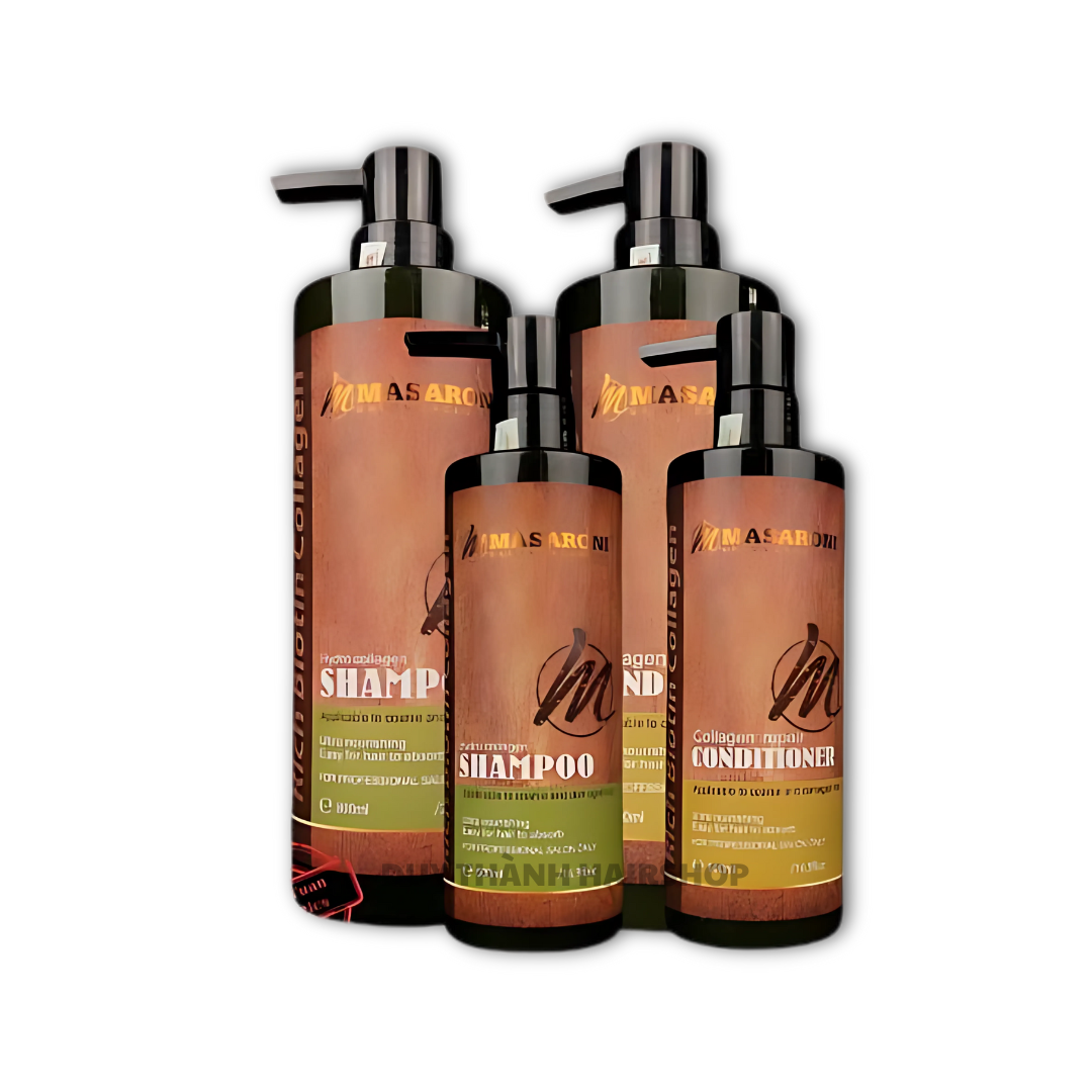Masaroni Bộ Dầu Gội - Dầu Xả Phục Hồi Tóc Massaroni Siêu Mềm Mượt 500ml/800ml