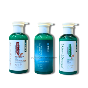 Bộ Dầu Gội, Mặt Nạ LEVA trị gàu, da dầu 450ml/500ml