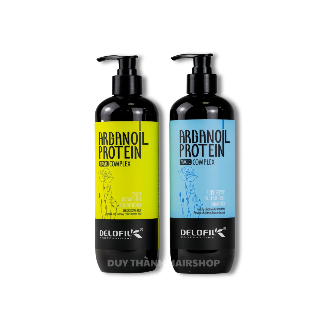 Delofil Dầu Gội Arganoil Protein 500ml/800ml Phục Hồi Hư Tổn Dưỡng Ẩm Mềm Mượt Tóc Khô Delofil 500ml