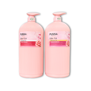 Cặp Dầu Gội Xả PUNNA Professional 2000ml - Lưu Hương Nước Hoa, Phục Hồi Hư Tổn, Giúp Tóc Mềm Mượt